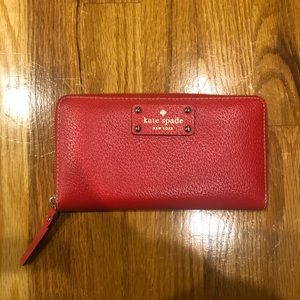 Red leather Kate Spade wallet
